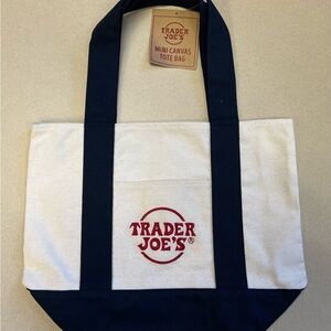 Brand New Trader Joe's Mini Canvas Tote Bag